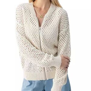 Sanctuary Open Knit Bomber Jacket size L • Like New! EUC • Worn ONCE!